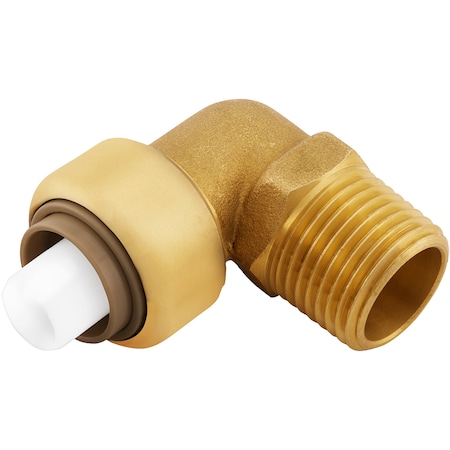 Jones Stephens 1/2 MPT PlumBite Push On 90 Degree Elbow Adapter C77432LF
